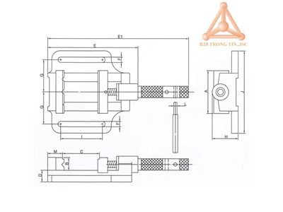 Bản vẽ Ê tô bàn khoan hãng vertex