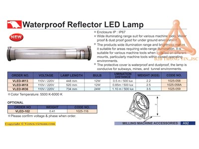 Chi tiết Đèn LED chống nước hãng Vertex